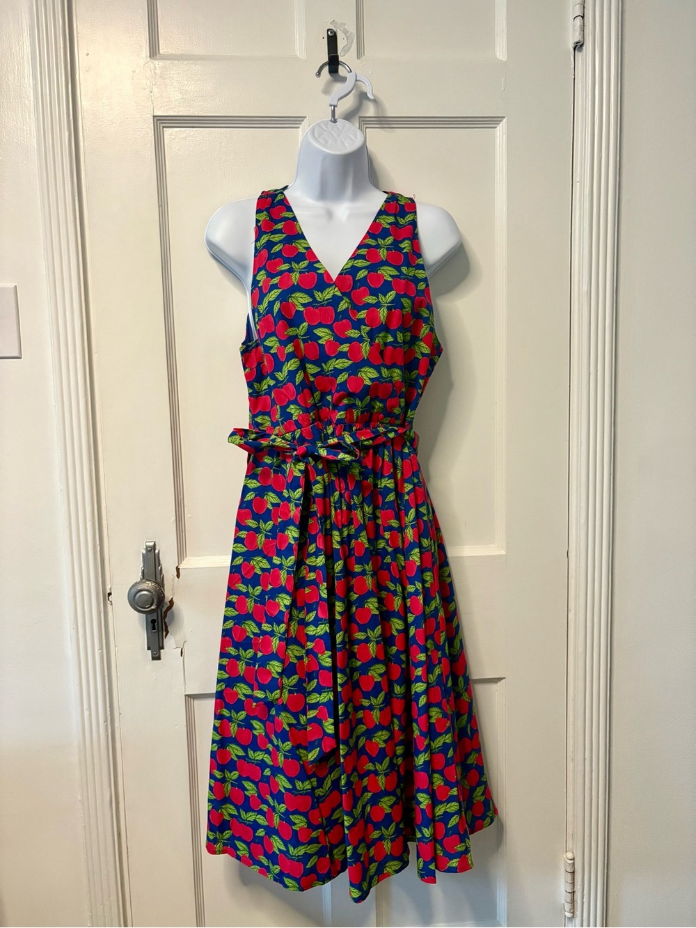 ModCloth Navy Dress with Apple Fruit Print
